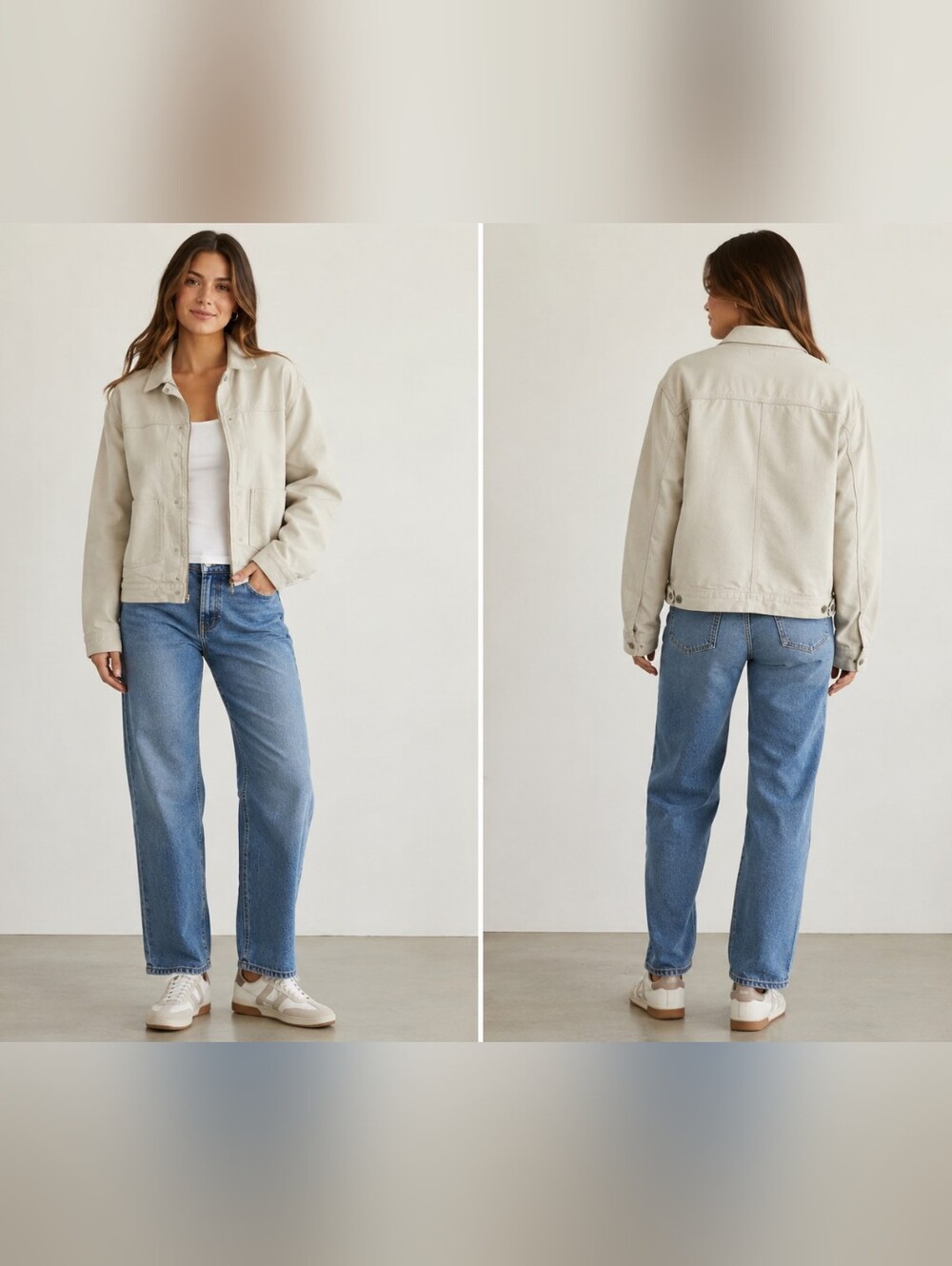Madewell XL Ivory Cotton Linen Utility Jacket Zip Front Oversized Shacket